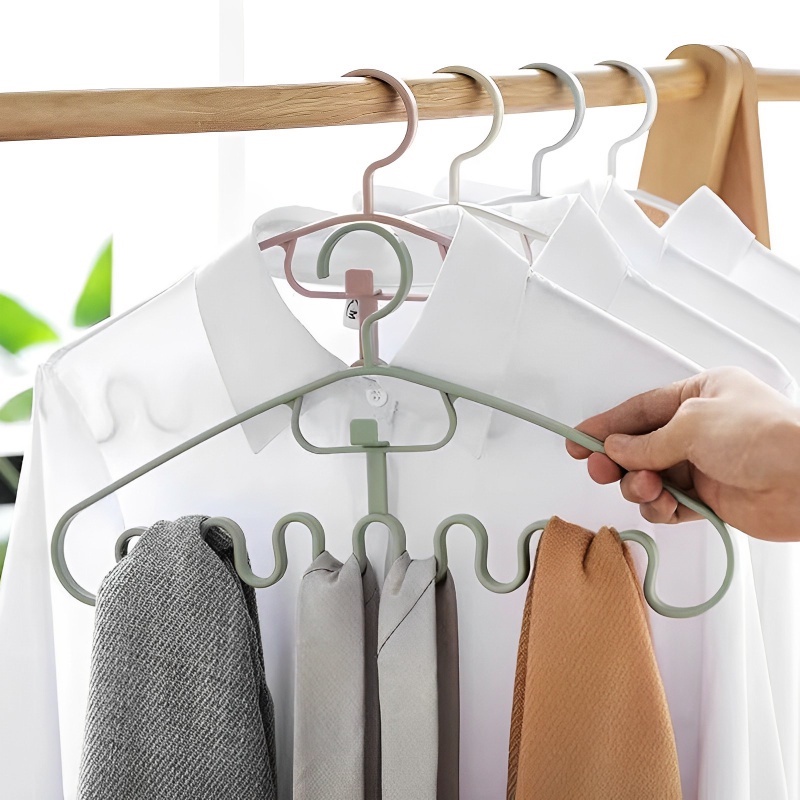 Universal Non-Slip Berbentuk Gelombang Pakaian Pengeringan Gantung Gantungan Untuk Handbag Dasi/Lemari Lemari Hemat Ruang Rak Pakaian Organizer Aksesoris