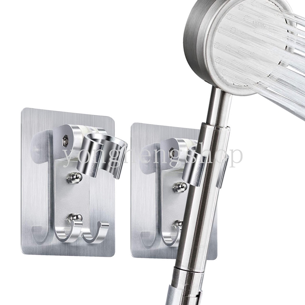 Adjustable Shower Head Holder Self-adhesive Punch Gratis Dinding Shower Nozzle Bracket Stand Rak Aksesoris Kamar Mandi