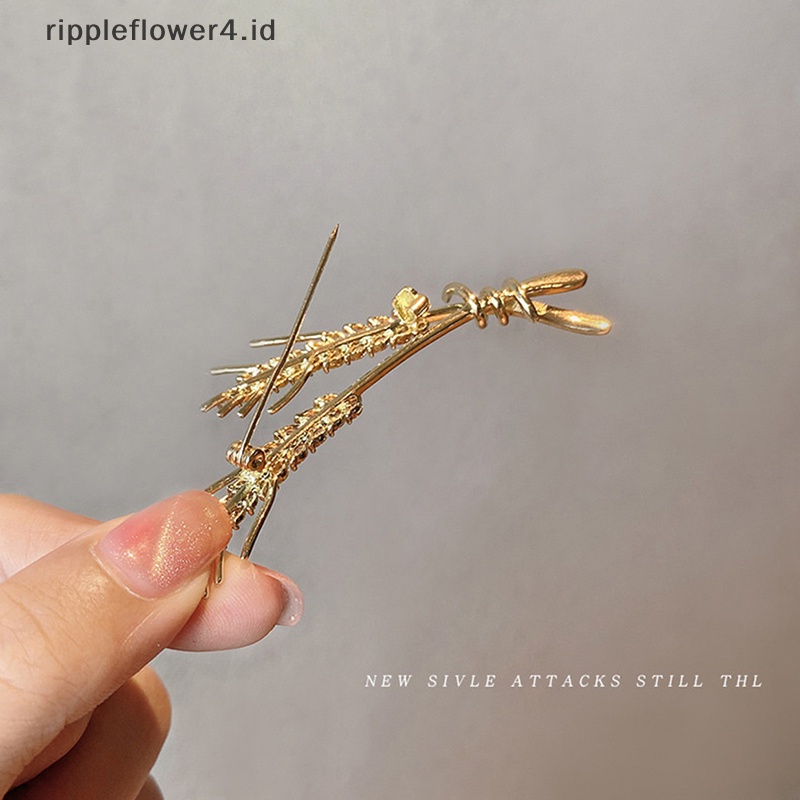 {rippleflower4.id} Bros Pin Kerah Telinga Gandum Baru Setelan Pria Wanita Ins Style Jewelry~