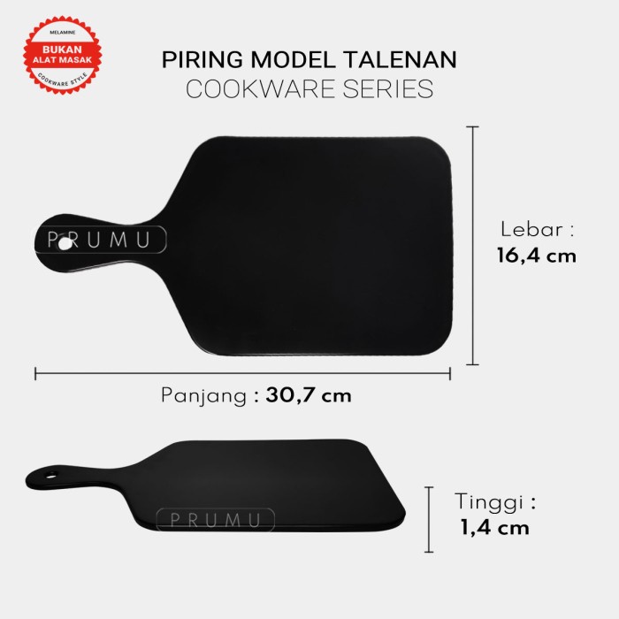 PRUMU Melamin Piring Saji Model Talenan 8 inch - Piring Cafe Resto - Piring Unik - Piring Restoran - Piring Hotel - Golden Dragon P7710A