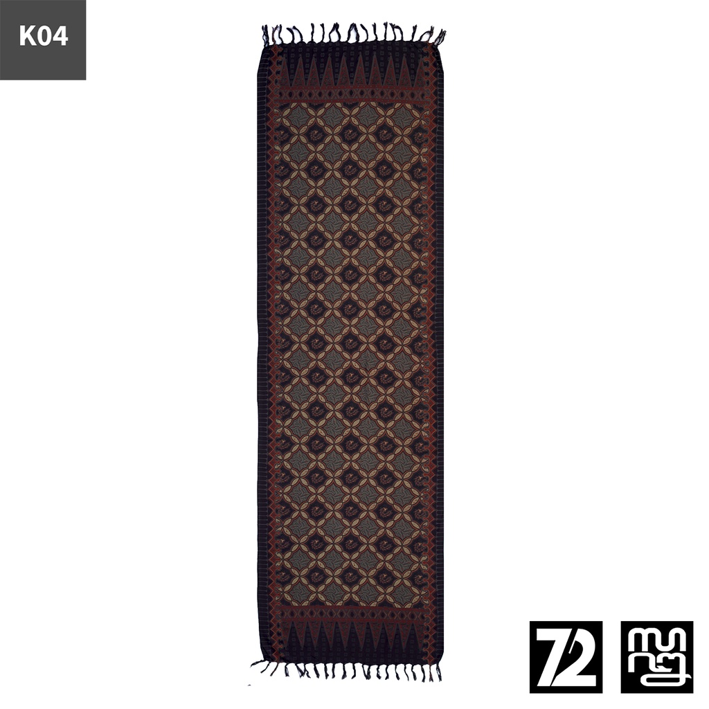 SYAL BATIK SCARFT Premium Motif Kawung Klasik Warna Coklat Tua 723775 Cap 72