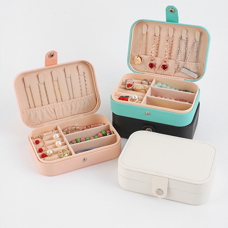 Kotak Perhiasan MINI Portabel Tempat Penyimpanan Travel Jewelry Box Case Untuk Anting Cincin Kalung