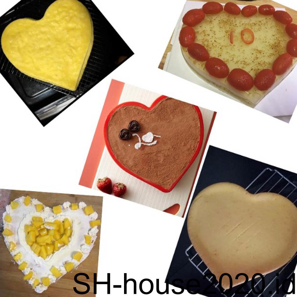 Cetakan Hati Kue DIY Bakeware Aksesori Dessert Membuat Sugarcraft Fondant Cetakan Silikon Alat Dekorasi Cetakan Kue Kering