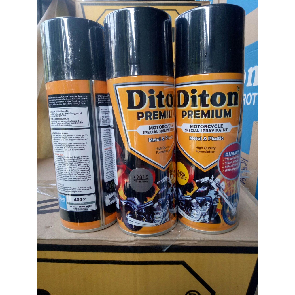 cat semprot Pilok oilox Diton Premium Silver Grey 9815 400CC 9815pilok diton premium gun metal 9815  pilok velg tahan bensin 400cc