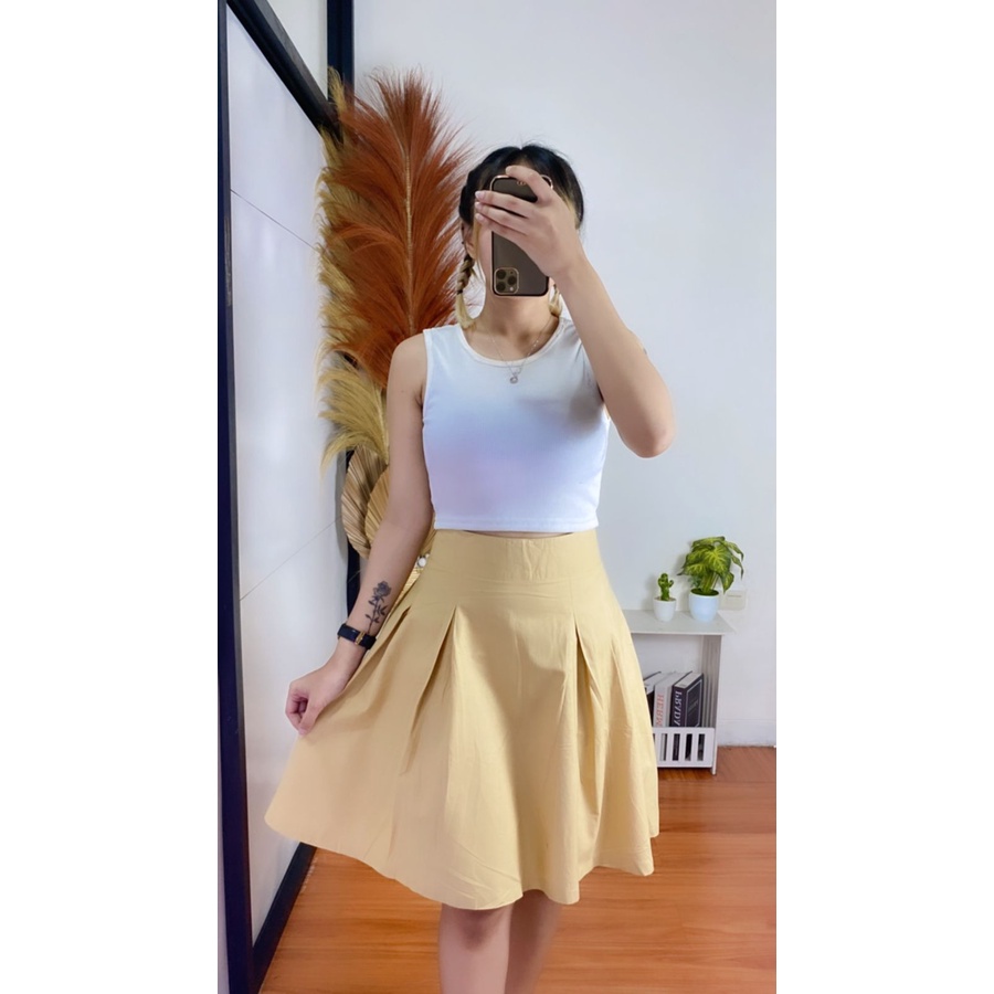 BAWAH WANITA/ROK WANITA//Rok Wanita / Korea Skirt / Rok Midi Polos / Rok Pendek Selutut Basic Premiu