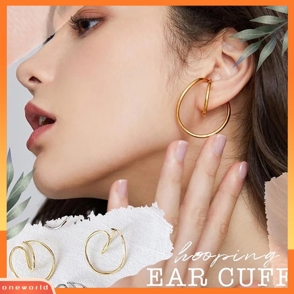 [WOD] Wanita Retro Anting Telinga Keren Klip Stud Pesta Pernikahan Perhiasan Aksesori Hadiah