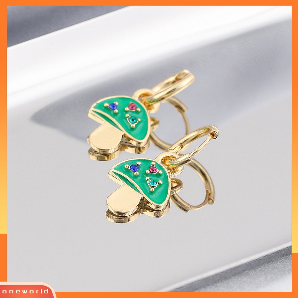 [WOD] 1pasang Anting Wanita Menjuntai Perhiasan Lapis Jamur Warna Permen Ear Buckle Earrings Untuk Pesta