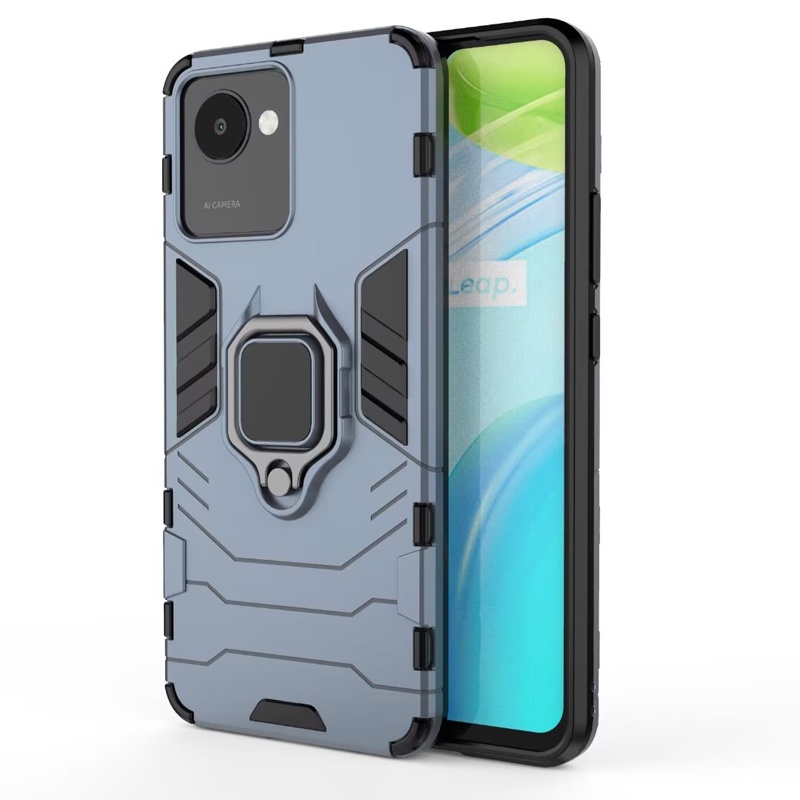 Shockproof Armor Case Untuk Realme C30 Cases Stand Holder Mobil Magnetik Ponsel Penutup Belakang Untuk OPPO Realme C30 Fundas