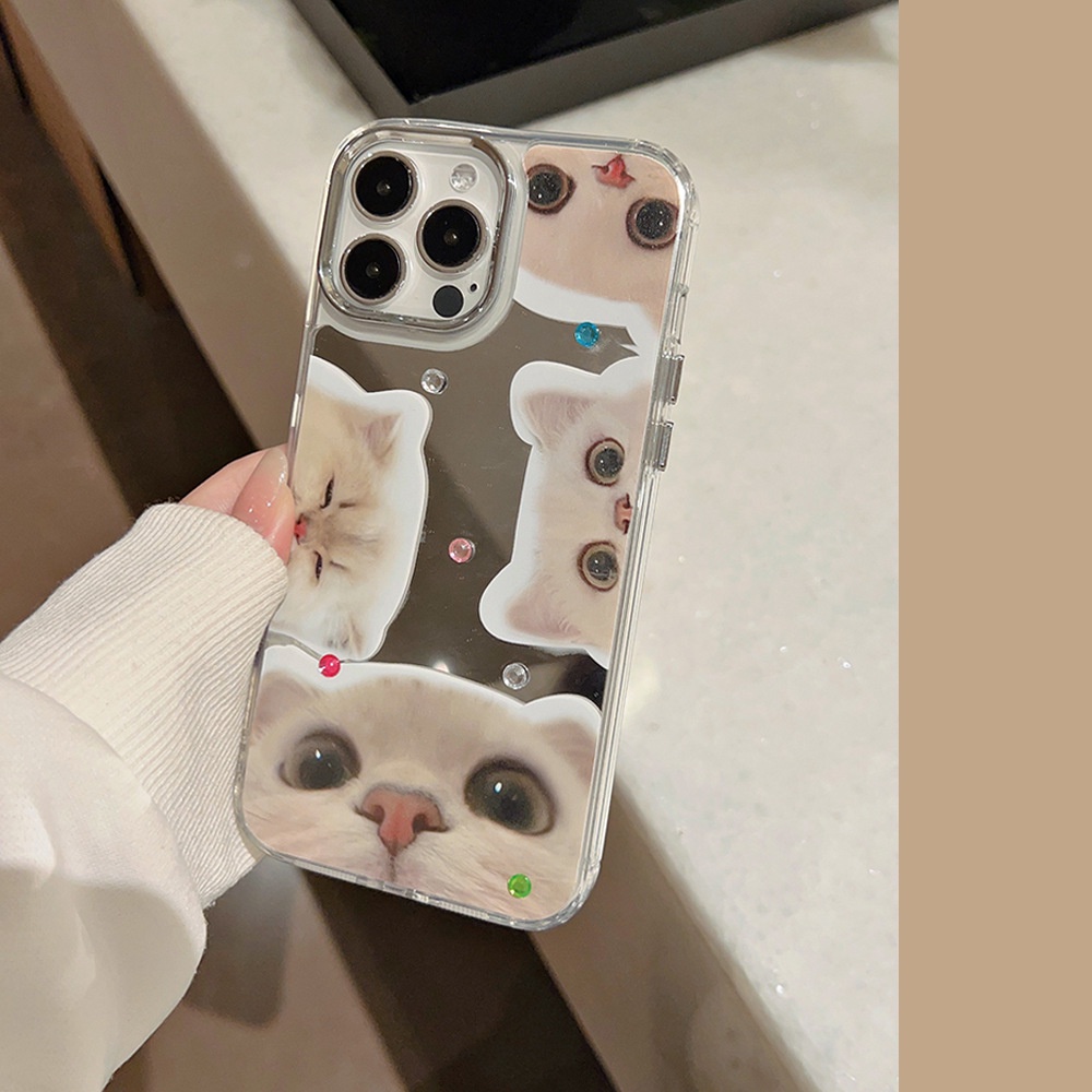 Cocok Untuk Iphone14 Pro Max iPhone Phone Case Permukaan Cermin Kamera Perlindungan Shockproof Kuat Kompatibel Dengan Iphone13 13pro 13prm iPhone 11 7Plus 8Plus Xr XS 12 Pro Max Phone Case