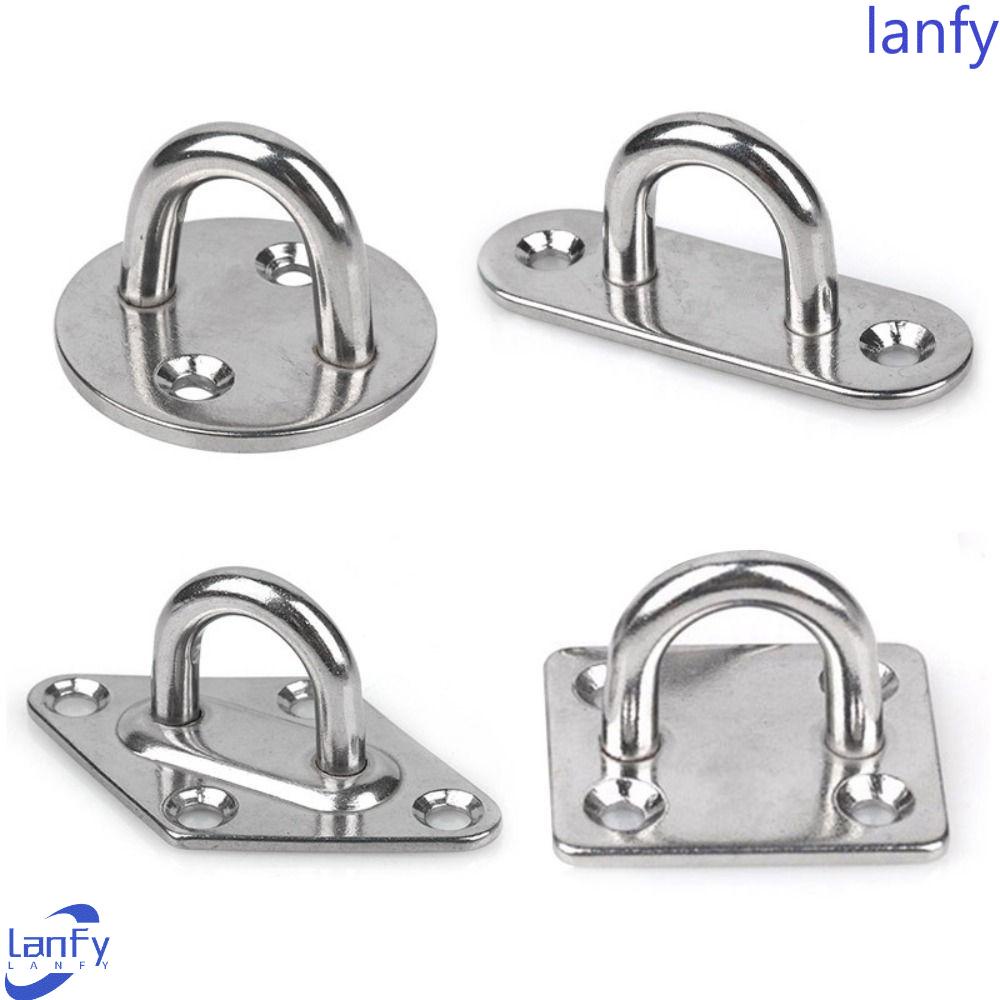 Lanfy 6mm Mata Plat Pelindung Matahari Aksesoris Layar Beban-Bearing Hook U-shaped Eye Plate Fixing Buckle Hook Loop Oval Pintu Gesper Staple Ring Mount Hook Sekrup Desain Berbentuk U