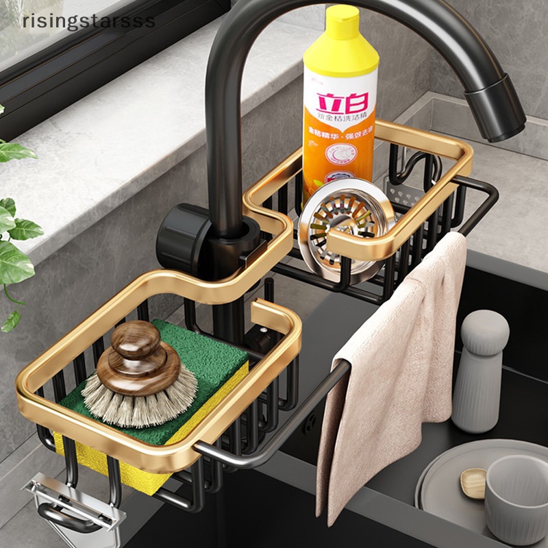 Rsid Span-new Ruang Dapur Aluminium Drain Rack Storage Faucet Holder Drainer Shelf Basket Jelly