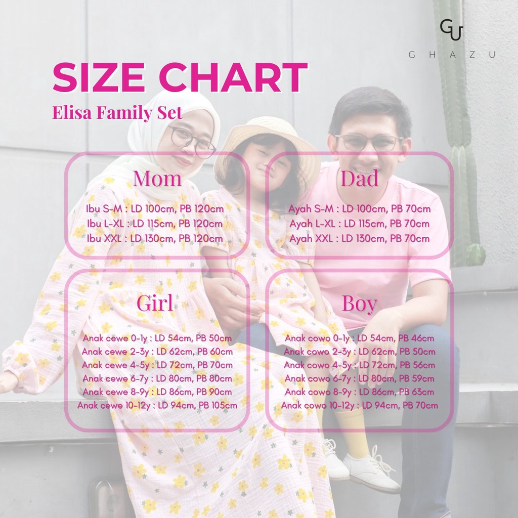 Ghazu - Elisa Family Set | Baju Keluarga | Baju Couple Keluarga | Tunik