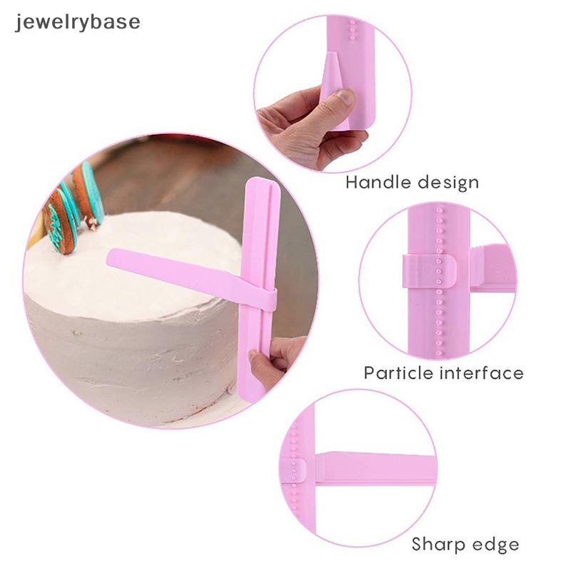 [jewelrybase] Adjustable Cake Scraper Smoother Fondant Spatulas Diy Pinggiran Kue Lebih Halus Cream Leveling Device Alat Baking Kue Pastry Spatula Butik