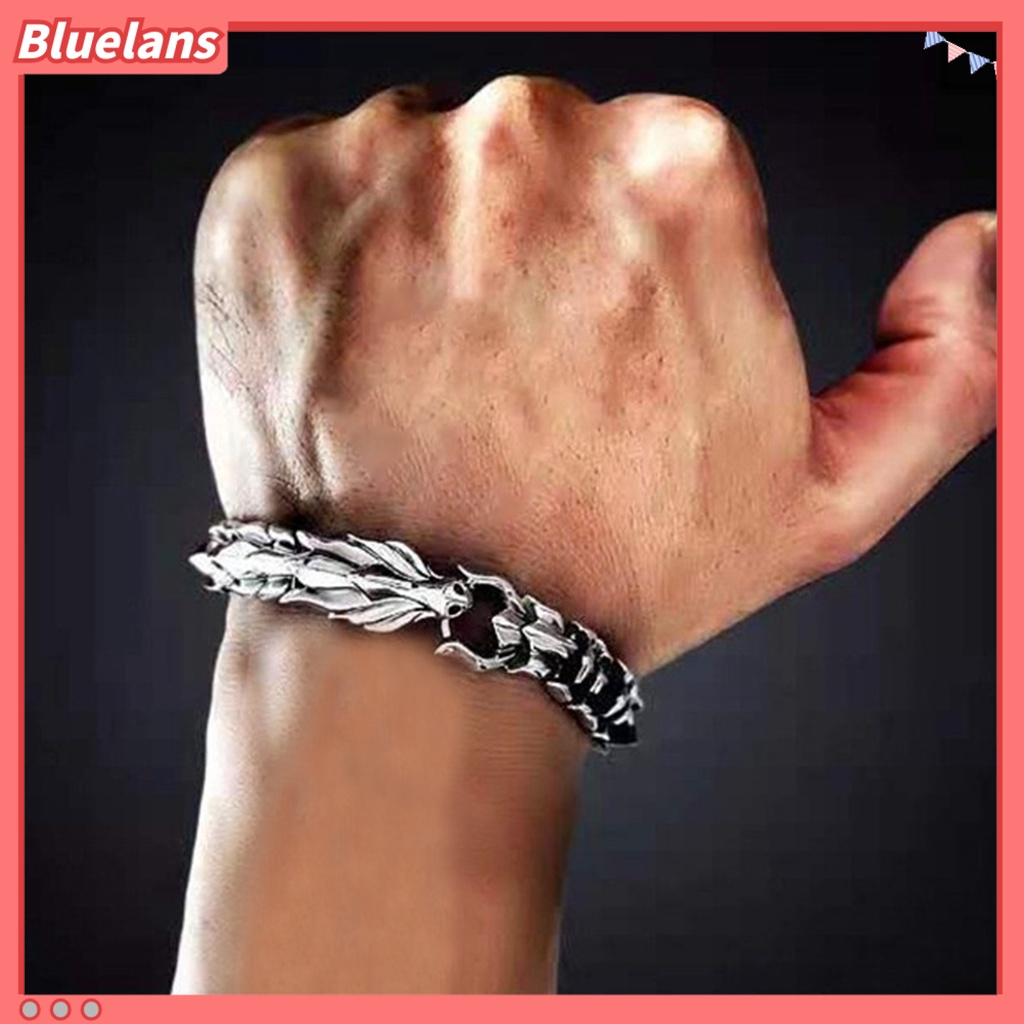 [BLS] Gelang Kepribadian Gaya Punk Eropa Dan Amerika Retro Hip Hop Naga Bentuk Kepala Gelang Pria Untuk Pakaian Sehari-Hari