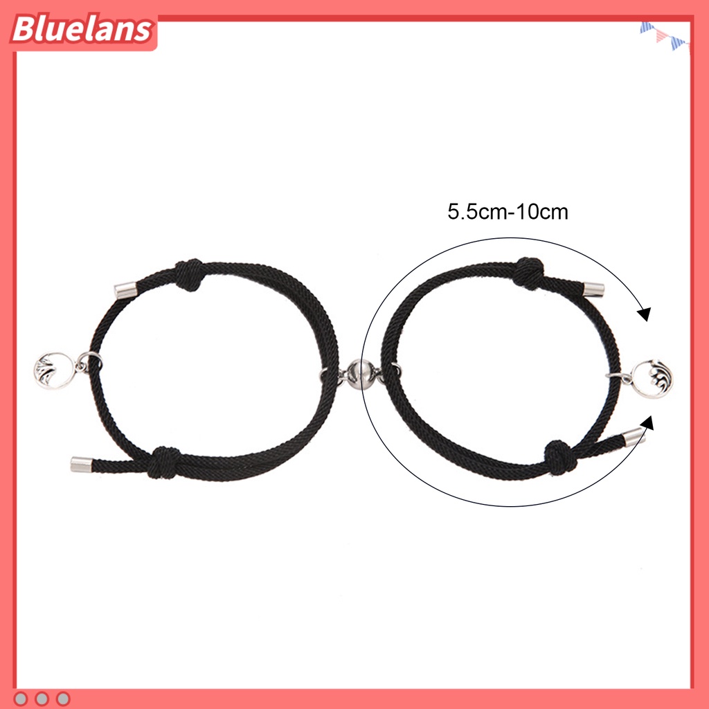 [BLS] 2pcs ic Gelang Adjustable Pasangan Hadiah Paduan Pasangan Tali Braided Bracelet Untuk Pasangan