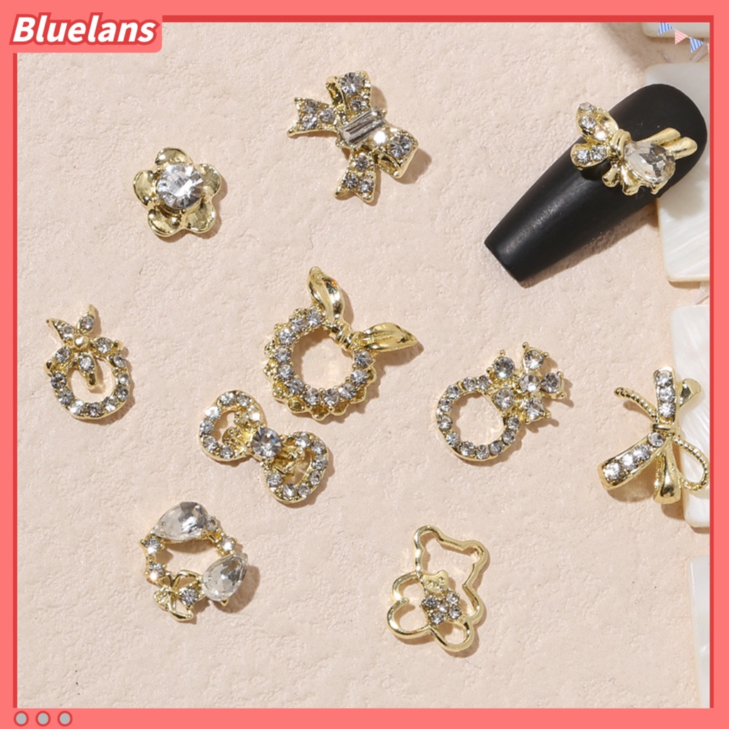 [BLM] 20pcs Hiasan Kuku Bentuk Halus Tahan Karat Alloy Bow-knot Wreath Nail Art Dekorasi Manicure Designs Perlengkapan Kuku