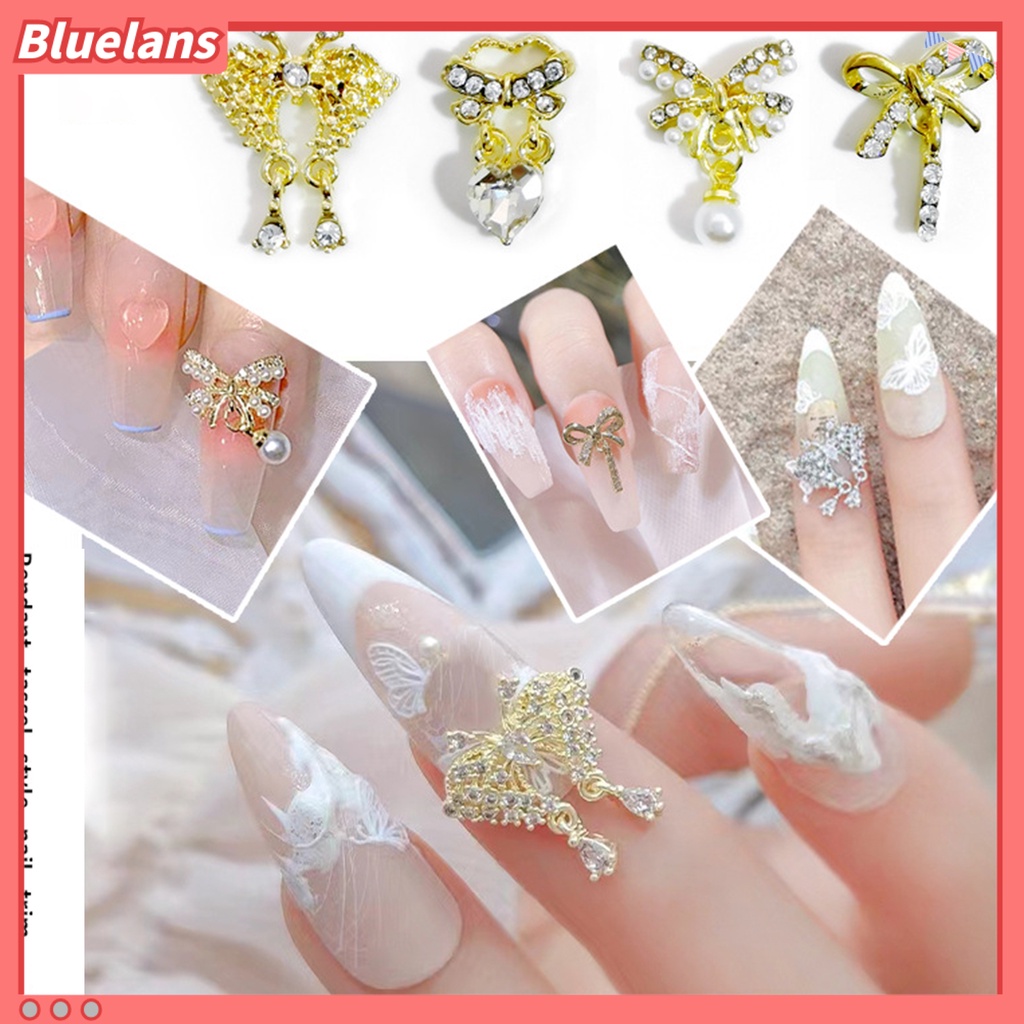 [BLM] 10pcs Hiasan Kuku Permukaan Mengkilap Berlian Imitasi Tahan Luntur Warna Cerah Tahan Karat Berkilau Alloy 3D Nail Jewelry Decoration Manicure Charms Untuk Salon Kuku