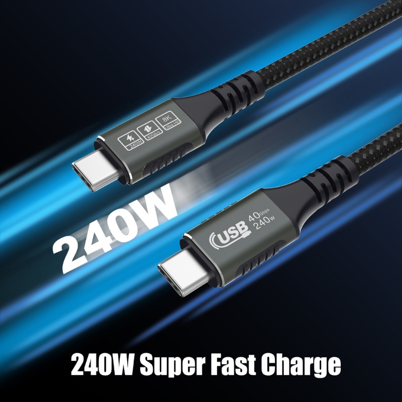 Vivi Fast- Charging Type-C To Type-C Data Line 5A 48V USB-C Male-Male Dual-Head Plug-
