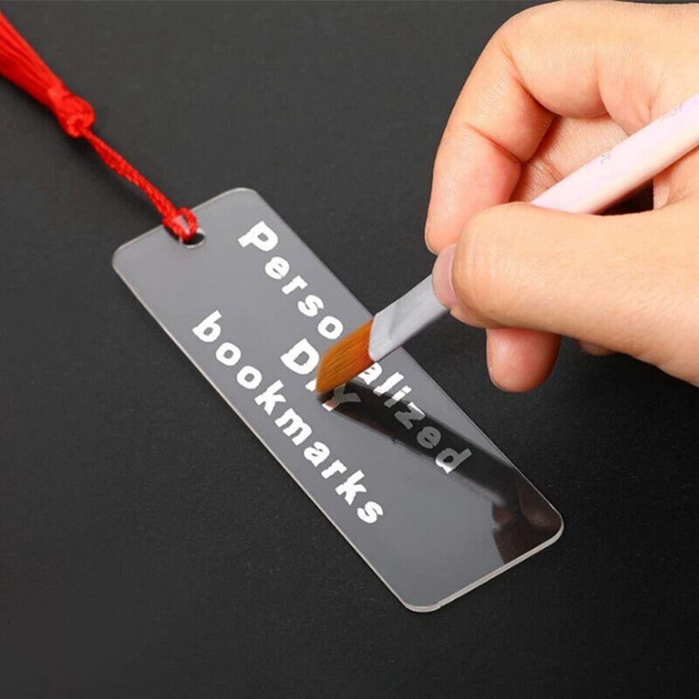 Nanas 15Pcs /Set Kosong Bookmark Persegi Panjang Unfinished Handmade Rumbai Berwarna