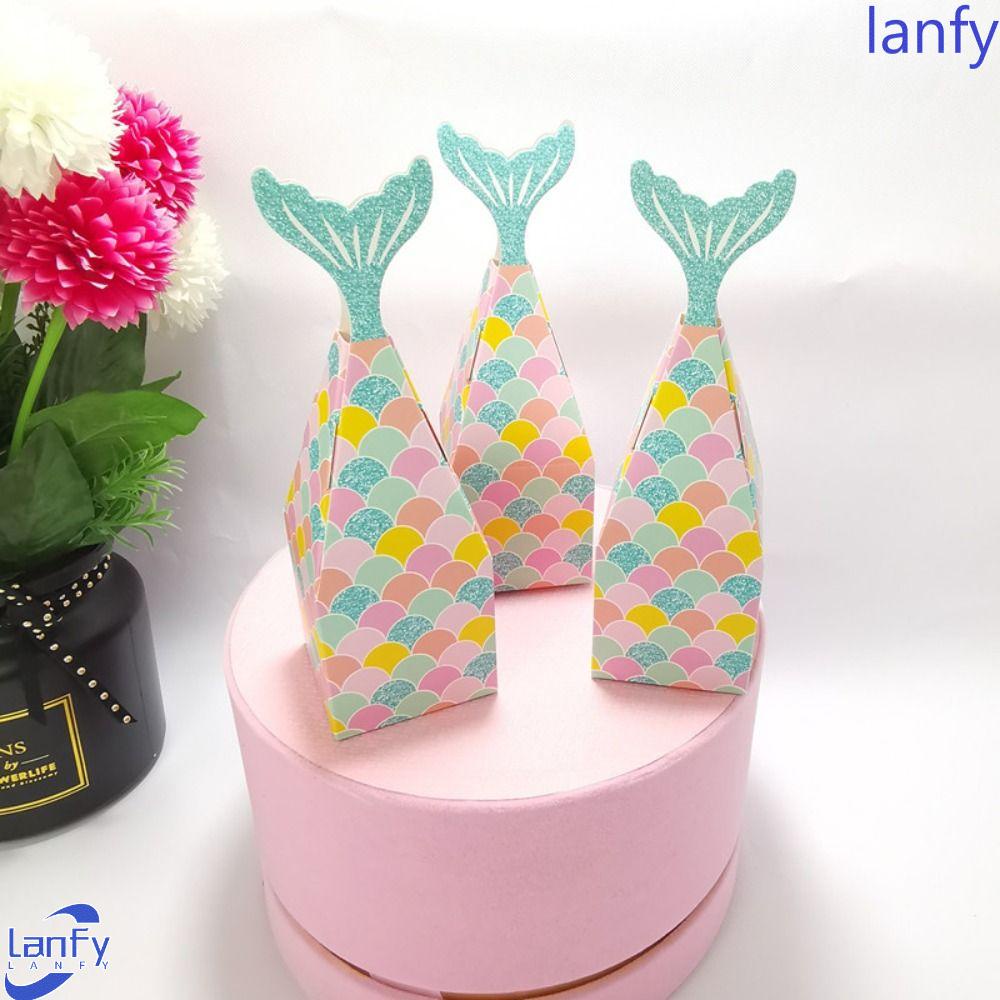 Lanfy Kotak Permen Sisik Ikan Mas Pribadi Untuk Anak-Anak Mermaid Tema Dessert Table Candy Pernikahan Nikmat Pesta Ulang Tahun Hadiah Pernikahan