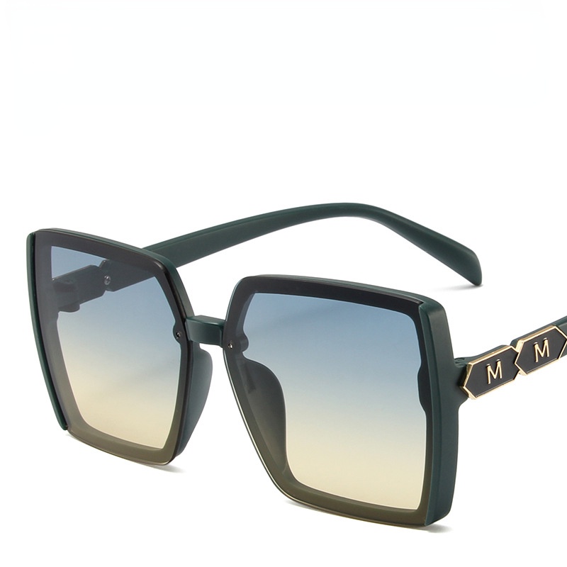 Fashion Square Aesthetic Shades Sunglasses Untuk Wanita/Men Metal Frame Sunglasses Eyewear