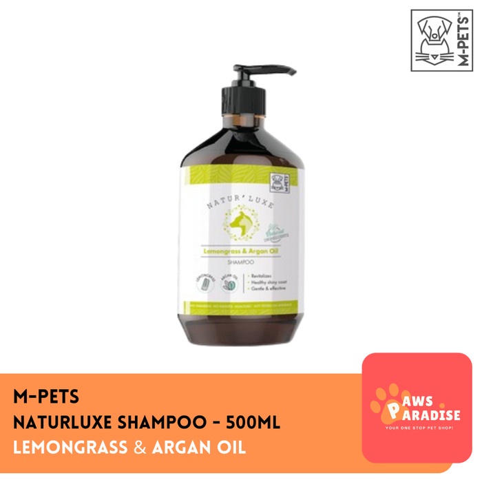 M-PETS Naturluxe Shampoo Lemongrass &amp; Argan Oil 500ML / Sampo Hewan