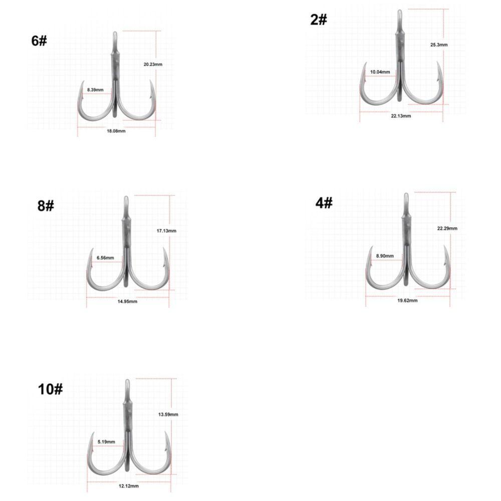 Lanfy Memancing Treble Hook Hard Lure Putaran Bengkok Getaran Baja Karbon Tinggi Rotary Diperkuat Las Treble Hooks