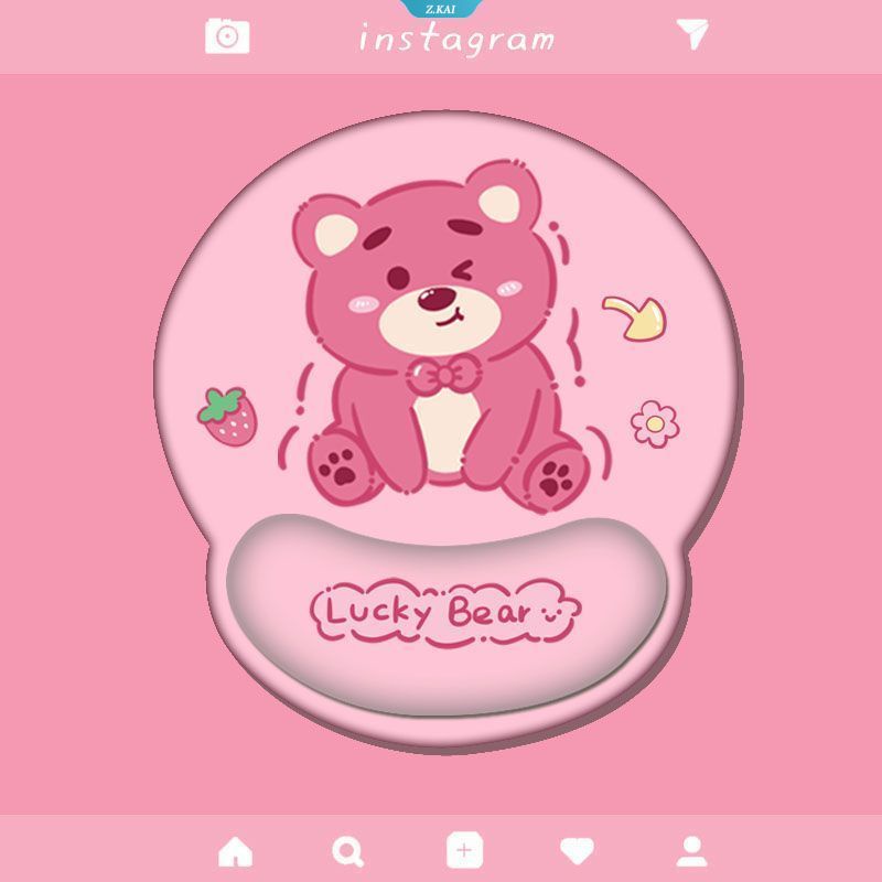 Sanrio Pink My Melody Cute Girls Pelindung Pergelangan Tangan Rumah Kantor Silikon Mouse Pad Halus Dan Nyaman [ZK]