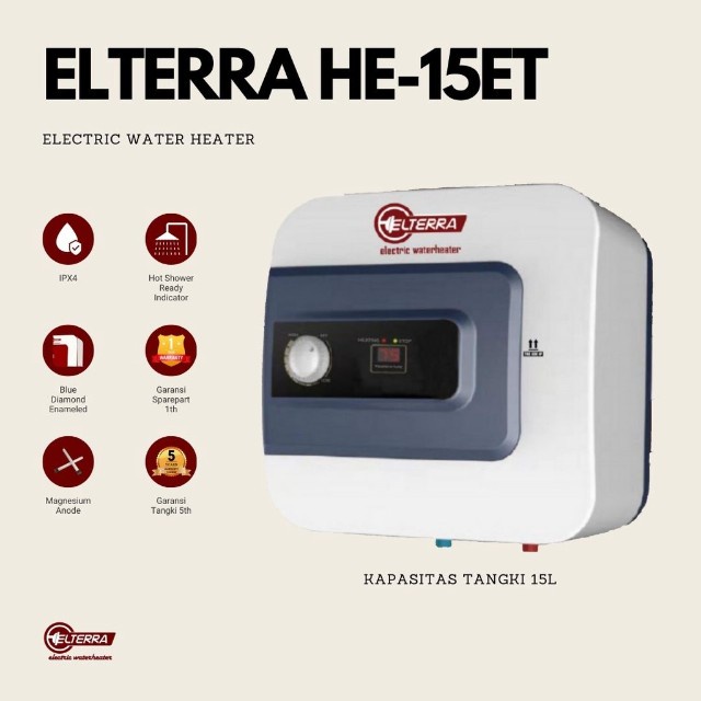 Water heater Listrik ELTERRA 15 ET kapasitas 15 liter 250 watt