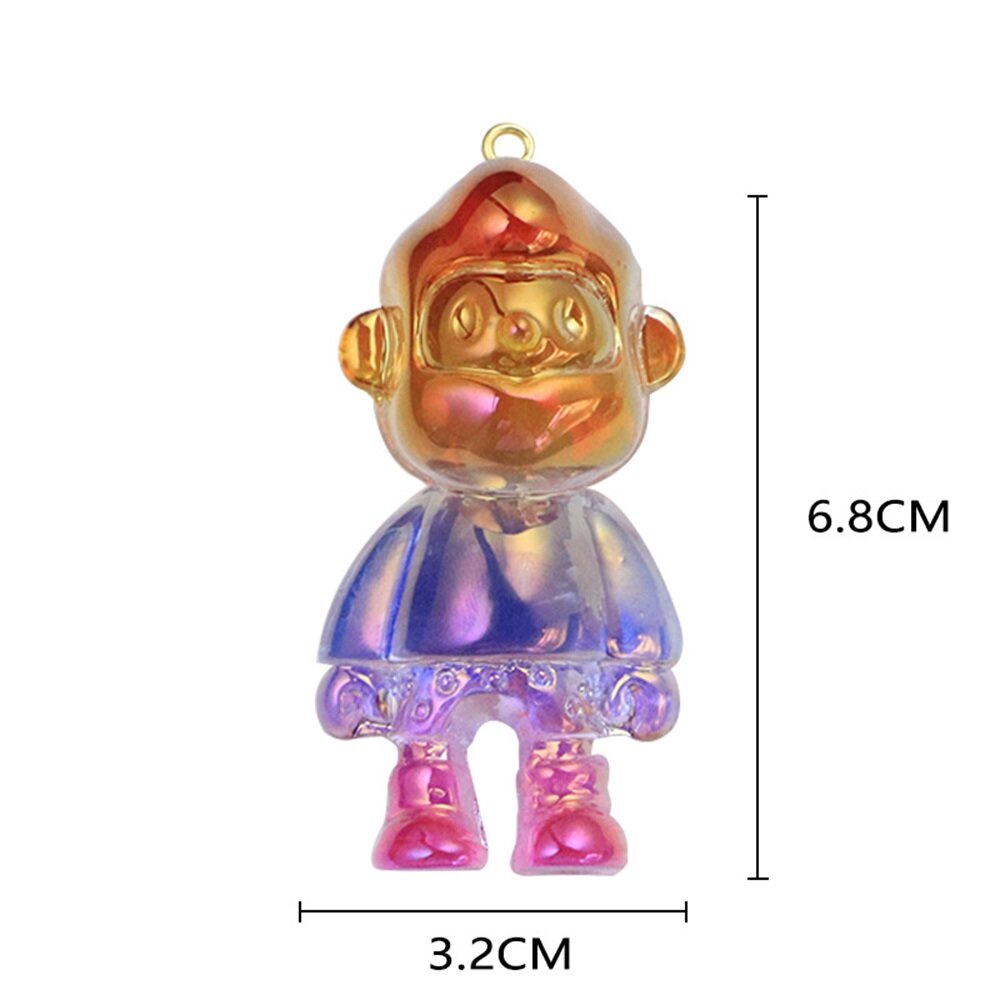 Gantungan Kunci Mobil Resin Transparan Warna-Warni Bahan Lovers Keychain Aksesoris Boneka