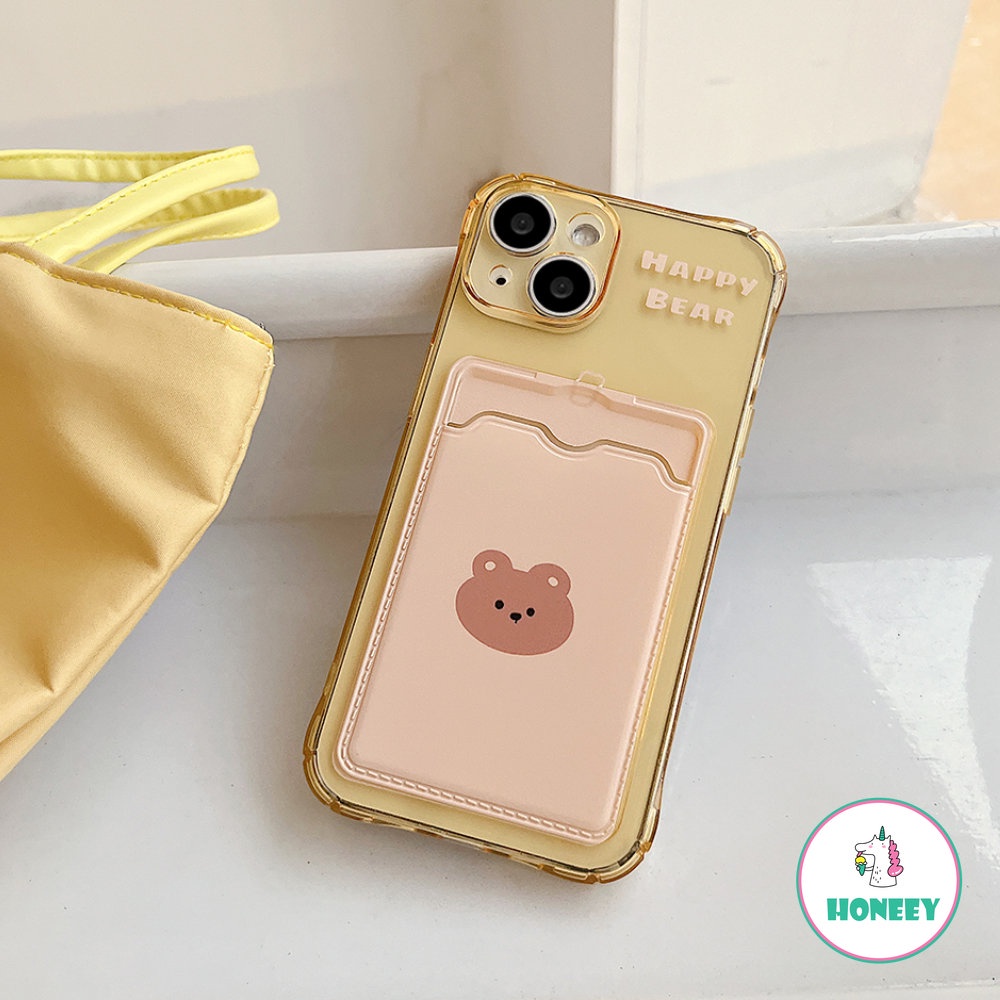 Casing Beruang Lucu Retro Untuk iPhone XR XS Max Casing Iphone14 13 12 11 Pro Max 12 Pro 7 8 14plus Cute Pink Card Holder