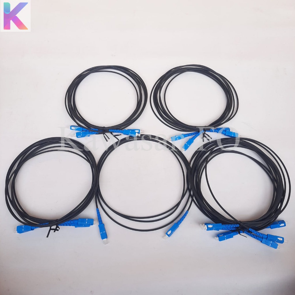 Patchcord Outdoor SC UPC 3 Meter 3mm / Kabel Patchor Patchcord Hitam - patch cord