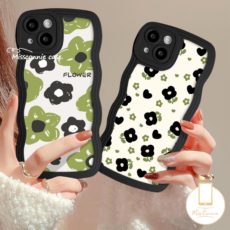 Casing Untuk Samsung A12 A04s A14 A50 A52 A02s A51 A13 A03s A23 A33 A04 A53 A32 A22 A30s A50s A52s A04E A31 A20 A11 A21s M32 M22 Summer Fresh Flower Wavy Edge Retro Floral Soft Cover