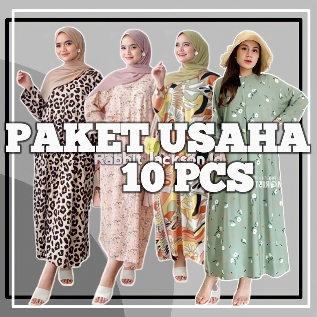 10 PCS PAKET USAHA GROSIR GAMIS LENGAN PANJANG