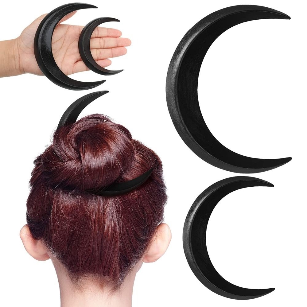 LILY Jepit Rambut Bentuk Bulan Fashion Aksesoris Rambut Gaya Retro Sisir Rambut