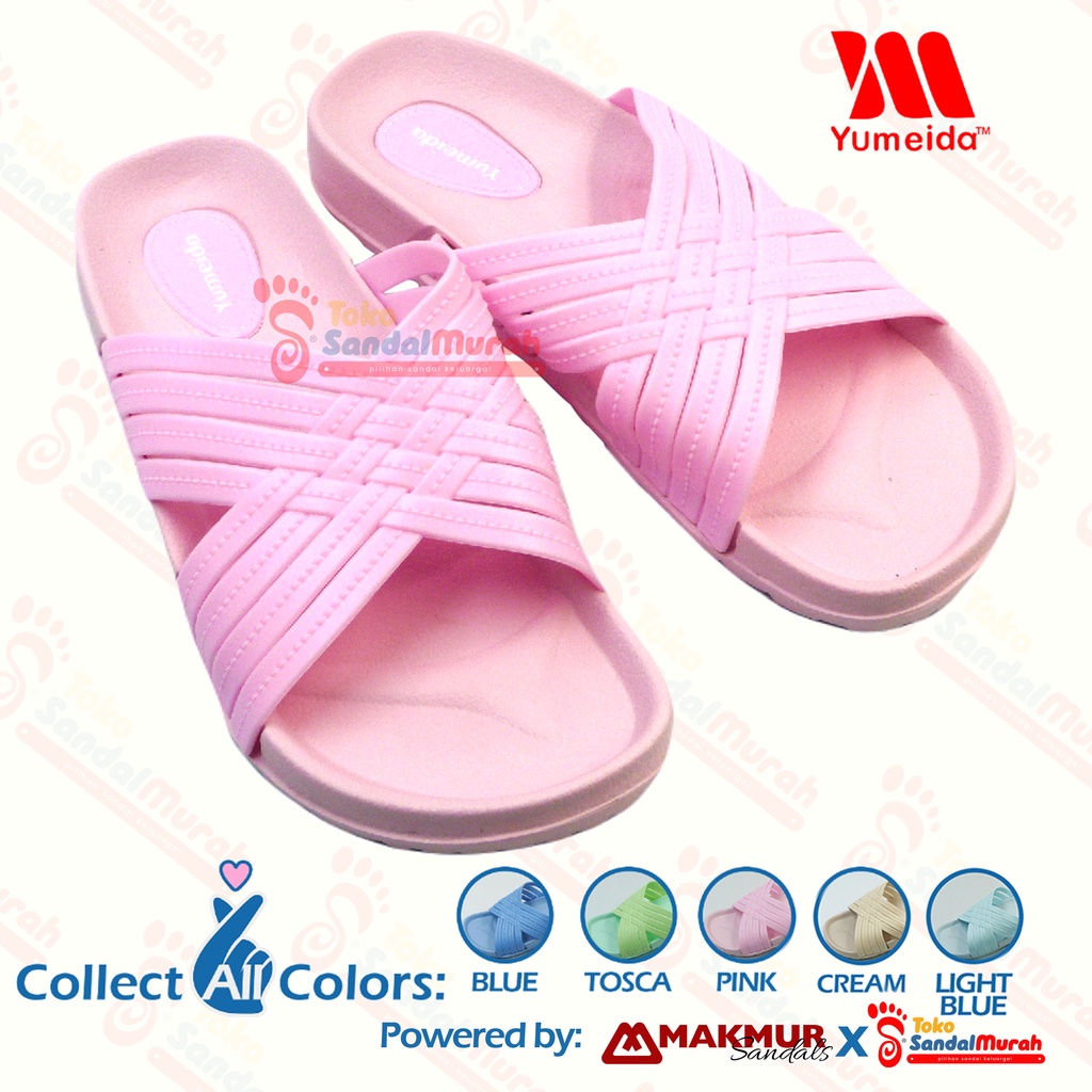 Toko Sendal Murah - Sandal Slop Wanita Uk 37 - 41 / Sandal Wanita Model Tali Silang / Sandal Slop Wanita Dewasa / Sandal Model Kekinian Casual [Toko Sandal Murah Yumeida 23023 L]