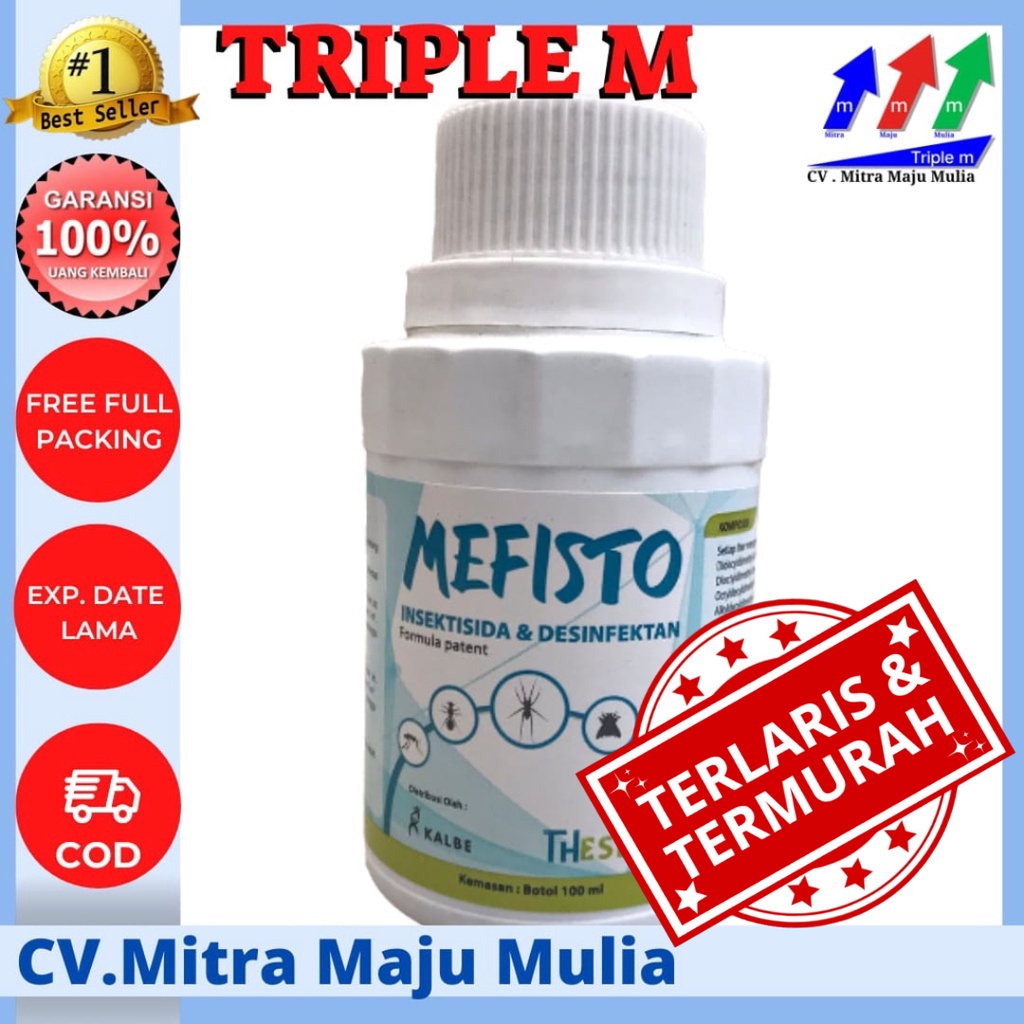 MEFISTO ORIGINAL 100 ml Desinfektan Ruangan Lingkungan Pembersih Antivirus Kuman Bakteri Kutu Kecoa