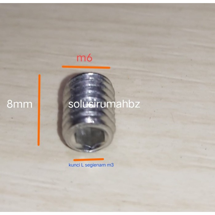 baut rosete handel pintu handle kunci baut m6 kunci L 3 rosette 3mm mm TARIKAN KUNCI L 3 MM TINGGI 8MM T 8 MM