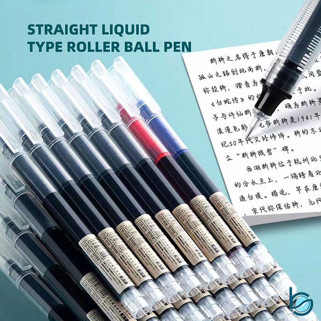 

Pulpen Cair 0.5mm Hitam/Merah/Biru Lurus Cair Cepat Kering Pena Gel Pena Tanda Tangan Kantor - Best Stationary