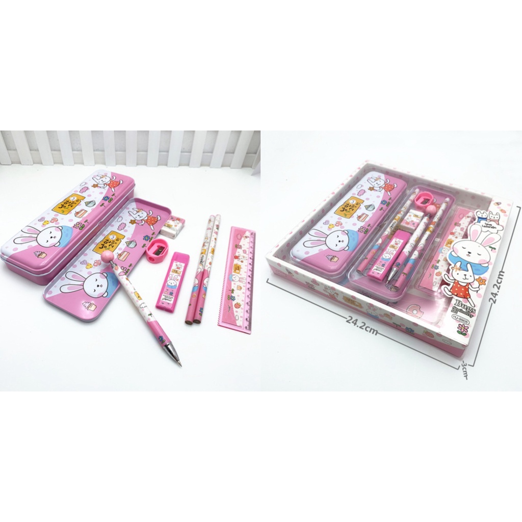 FYGALERYSURABAYA 2010 STATIONARY SET Kotak Pensil Anak Set 7In1 Stationery Alat Tulis Kotak Pensil Karakter