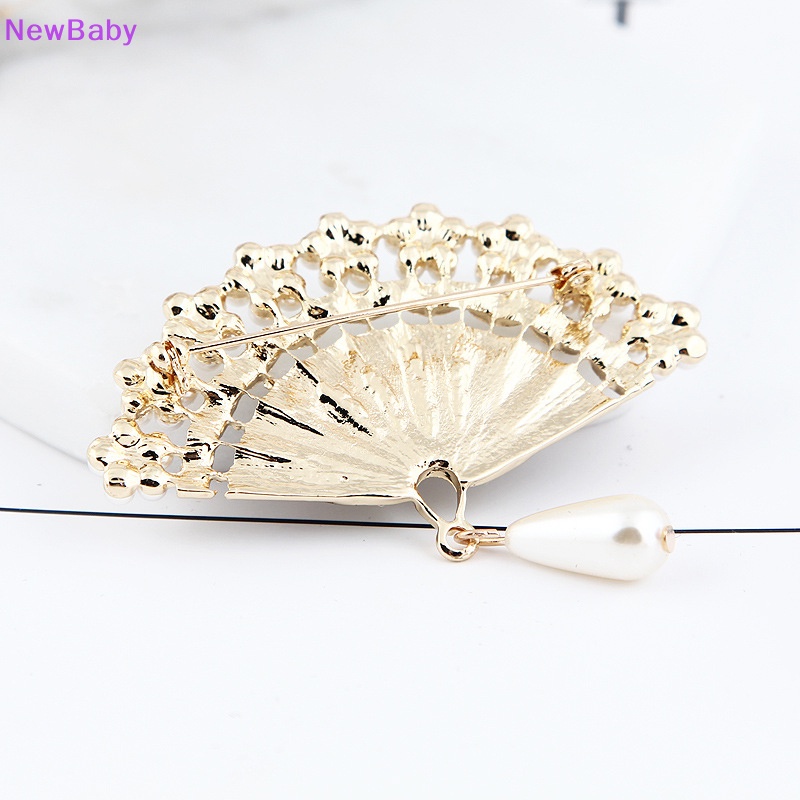 Newbaby Enamel Pin Vintage Bros Untuk Wanita Pesona Mutiara Imitasi Syal Setelan Broche Broach ID