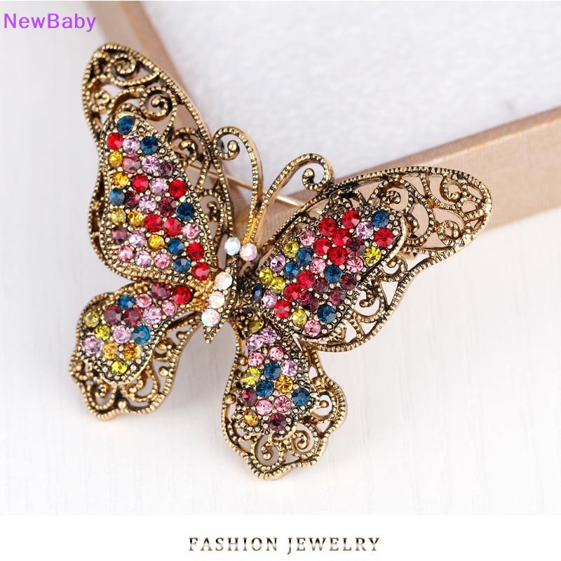 Newbaby Bros Kupu-Kupu Pin Kristal Bros Besar Perjamuan Clothese Aksesoris ID
