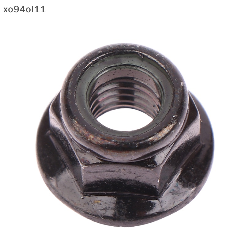 Xo 10pcs M3 M4 M5 M6 M8 Hitam Baja Karbon Hex Flange Nylon Insert Lock Nut Self-locking Nylock Locknut OL