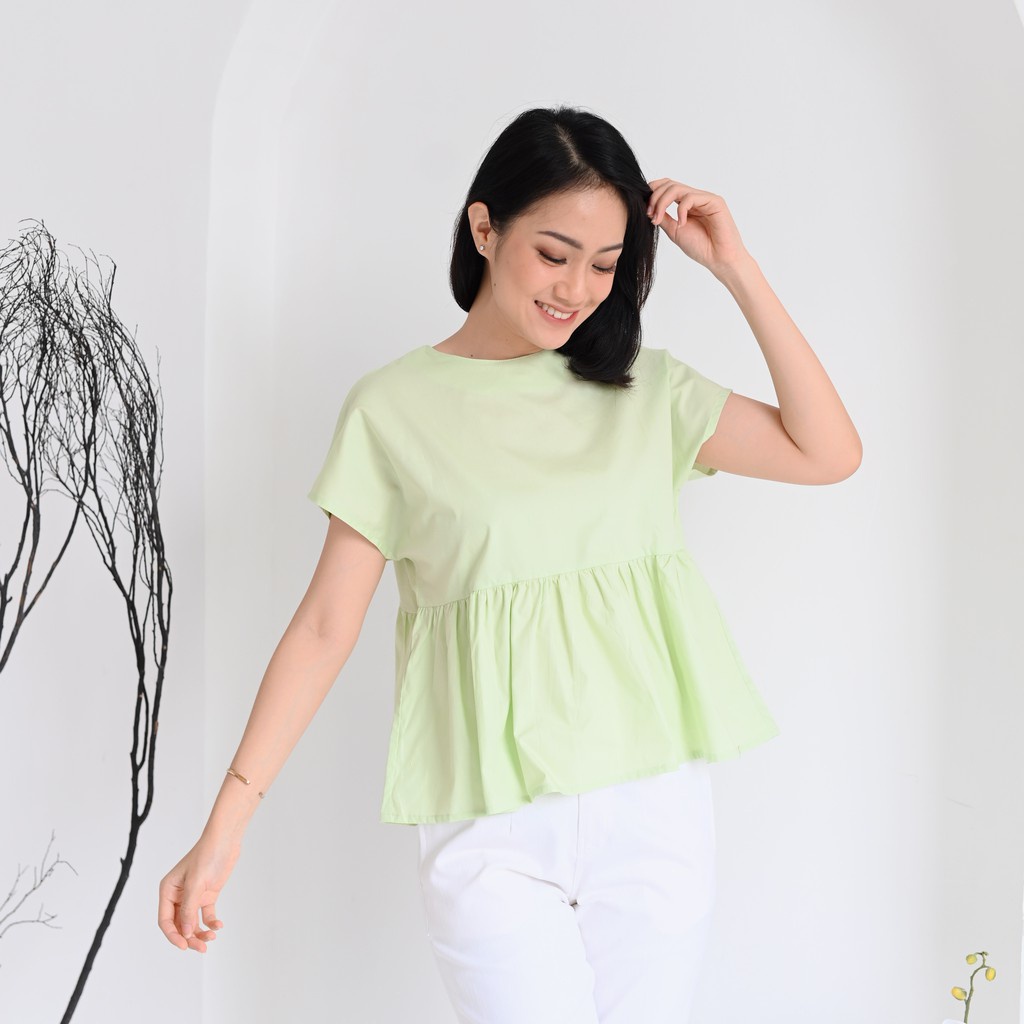 Ms Daisy Ivy Ribbon Top Baju Atasan Wanita Kasual Lengan Pendek