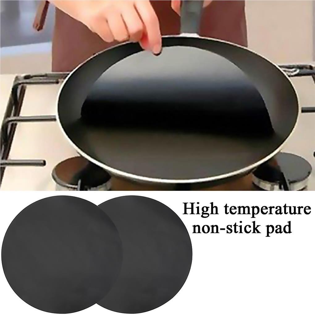 2lembar Alas Wajan Anti Lengket Rumah Tangga Masak Lembaran Warna Solid Peralatan Dapur Rounded High-temperature Pot Sheet