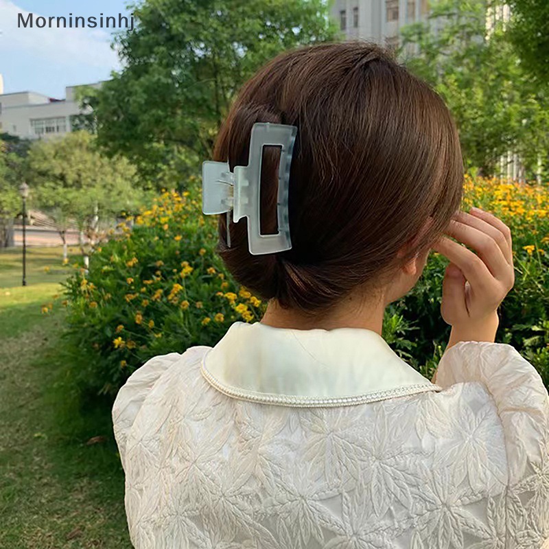 Mornin Baru Wanita Elegan Transparan Hair Claw Clip Untuk Wanita Gadis Hair Claw Lady Sweet Hair Hias Rambut Bergigi Klip Aksesoris Rambut Fashion id