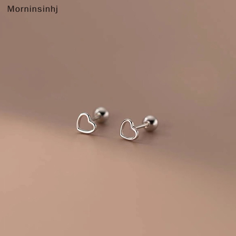 Mornin 1pasang Mode Sederhana Jantung Anting Telinga Tulang Kuku Untuk Wanita Tulang Rawan Anting Spiral Stud Earring Tubuh Perhiasan Hadiah id