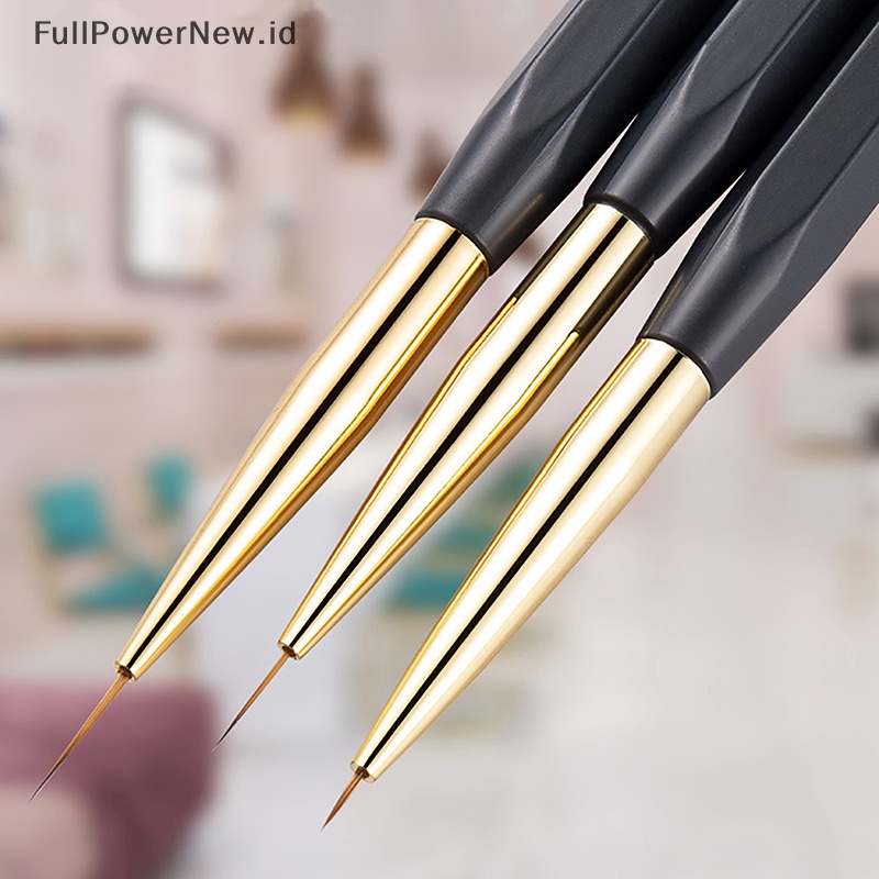 Power 3PCS Nail Art Pen Dotg Paing Gambar UV Gel Liner Polish Brush Tool Set ID