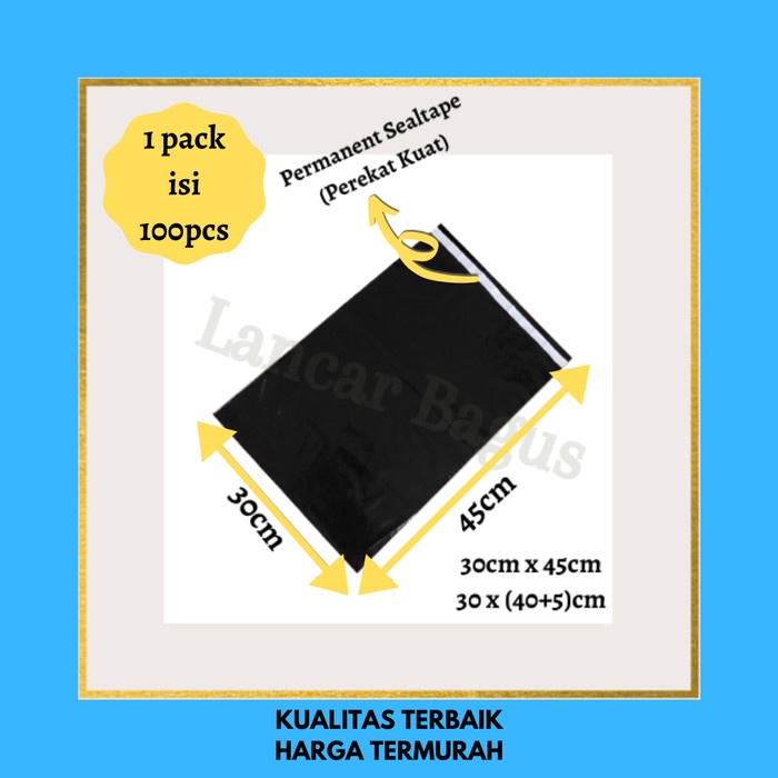 

POLYMAILER HITAM 30x45 Plastik Amplop