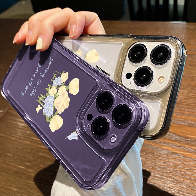 Casing Kupu-Kupu Bunga Untuk IPhone Kompatibel6 7 8 6Plus 7Plus 8Plus 11 14 Pro Max X XS XR 11 12 13 14 Pro Pro Max SE 2020 2022 Plating Electroplated Buttons Shockproof Cover